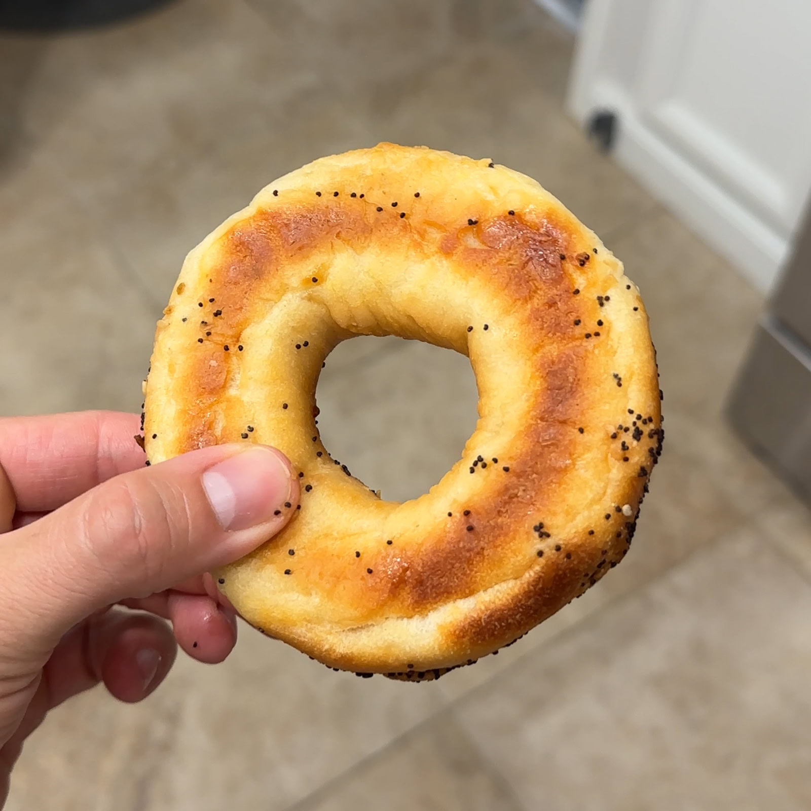 Bottom of buff bagel