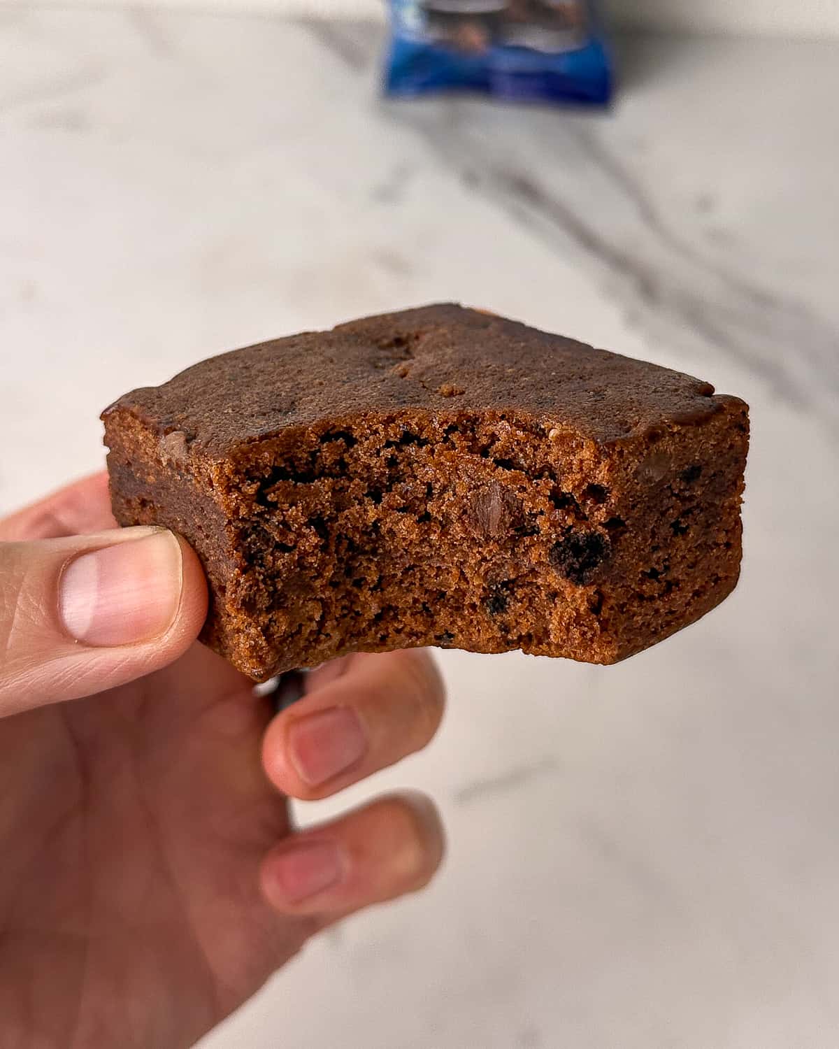 Chocolate Cookie Monster Protein Brownie