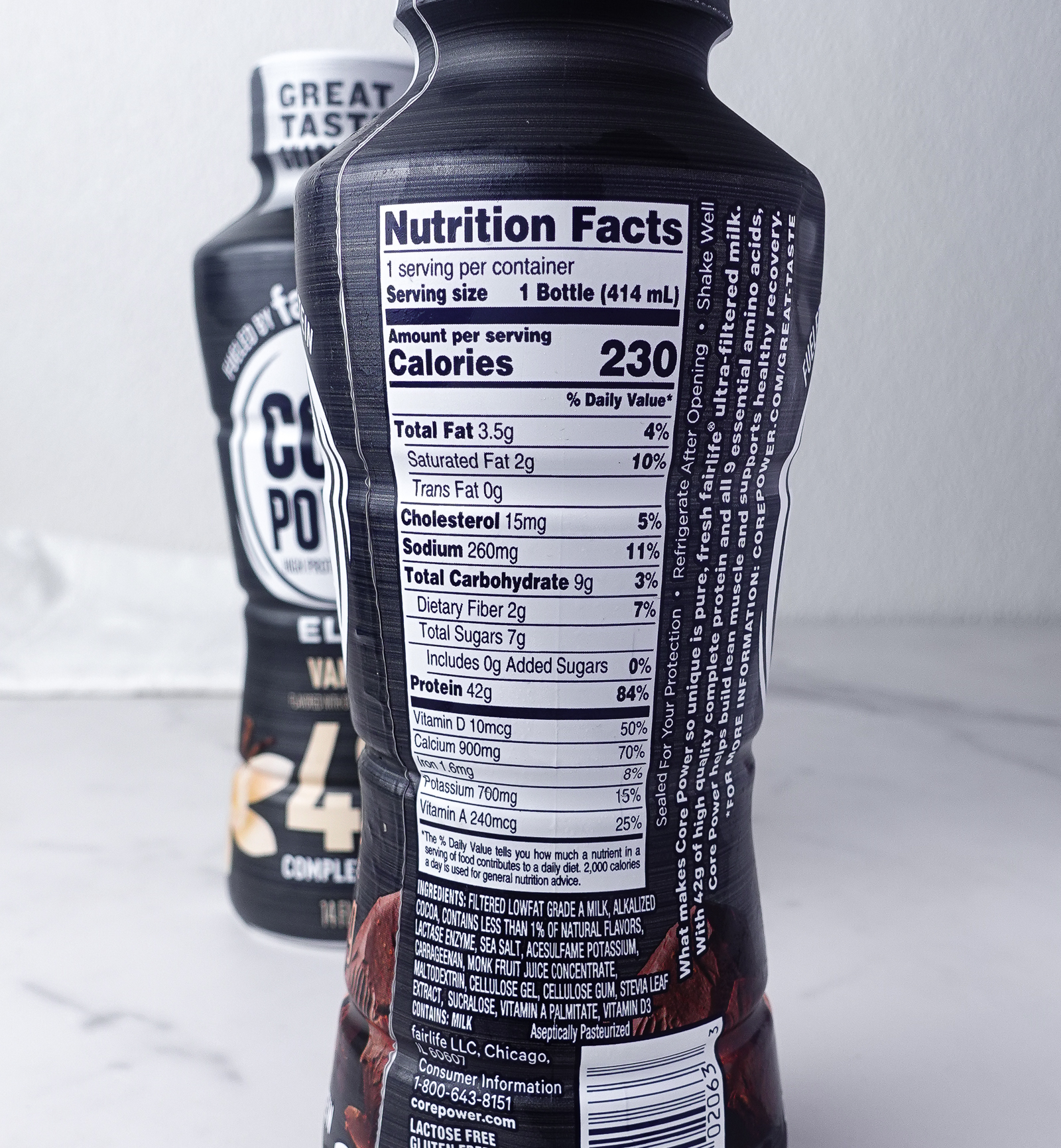 Core power elite nutrition facts