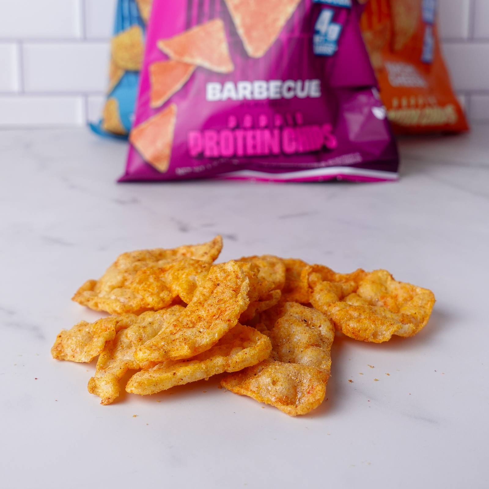 BBQ popped protein chips