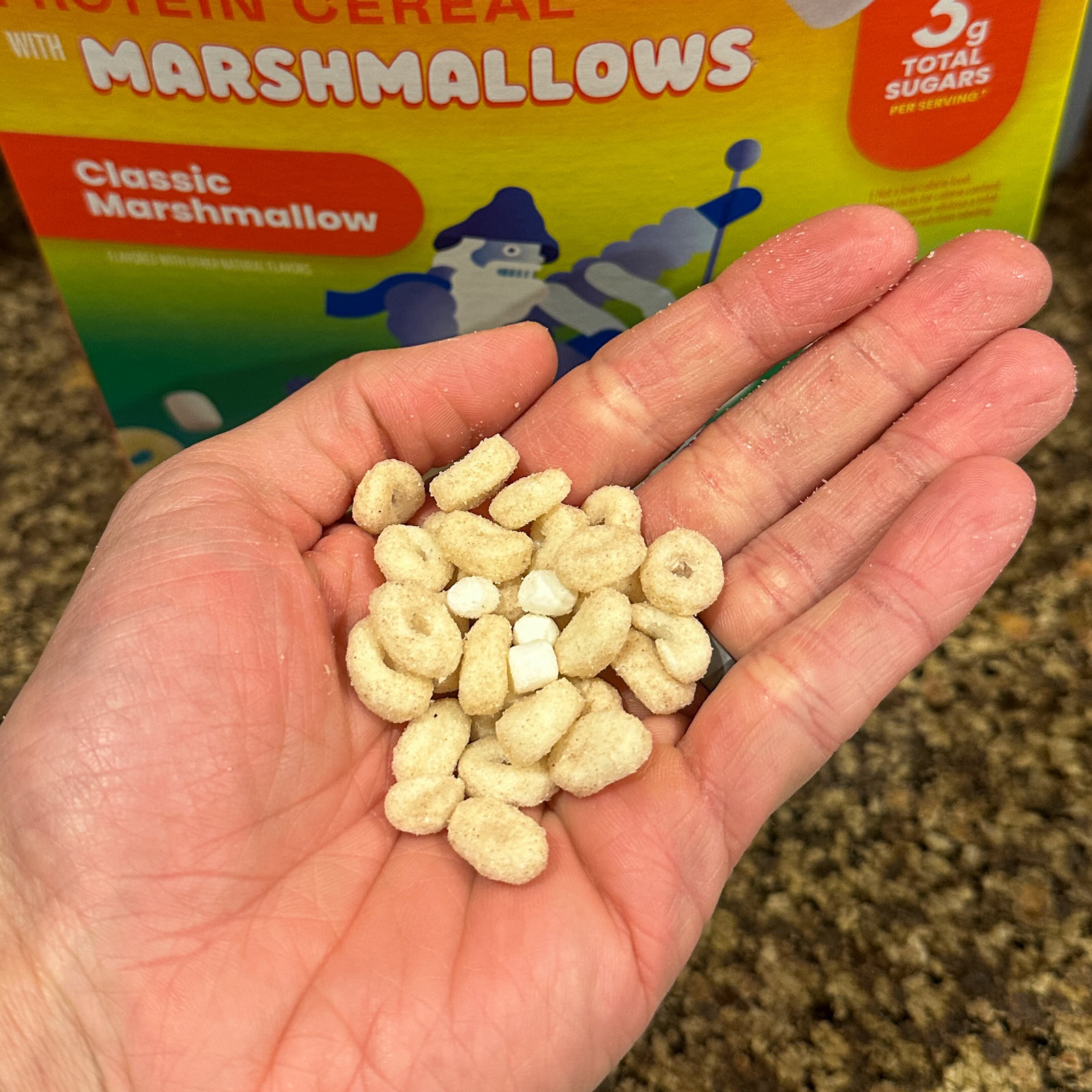 Handful of Magic Spoon Marshmallow cereal