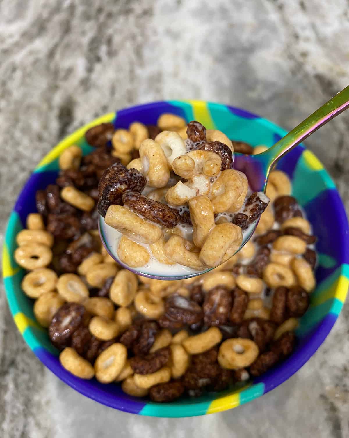 Bowl of magic spoon cereal mixed