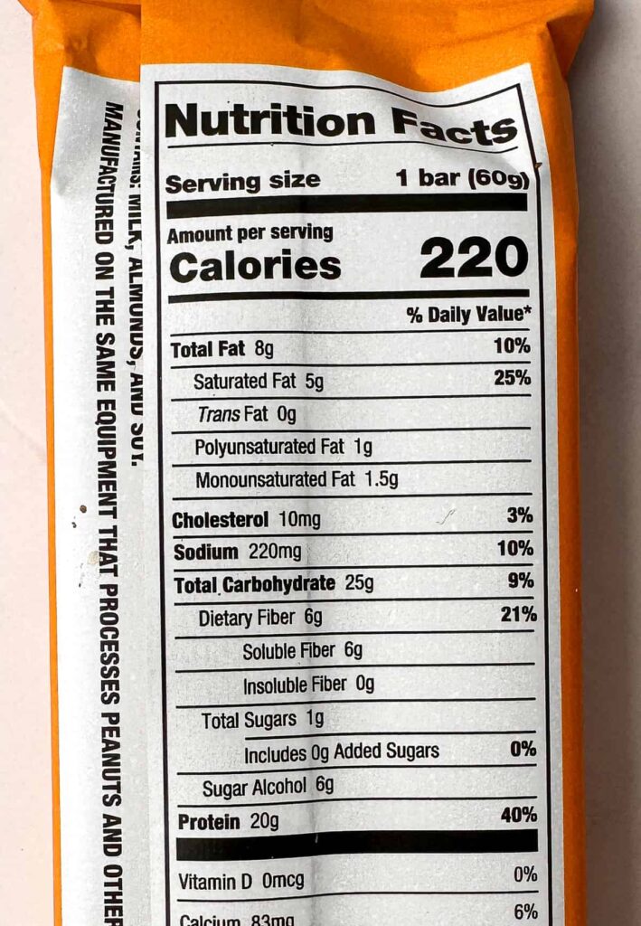 ONE coffee shop nutrition facts