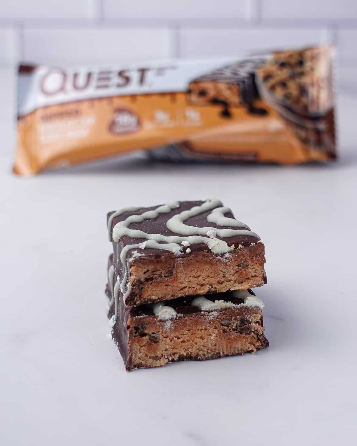 Dipped cookie dough quest bar