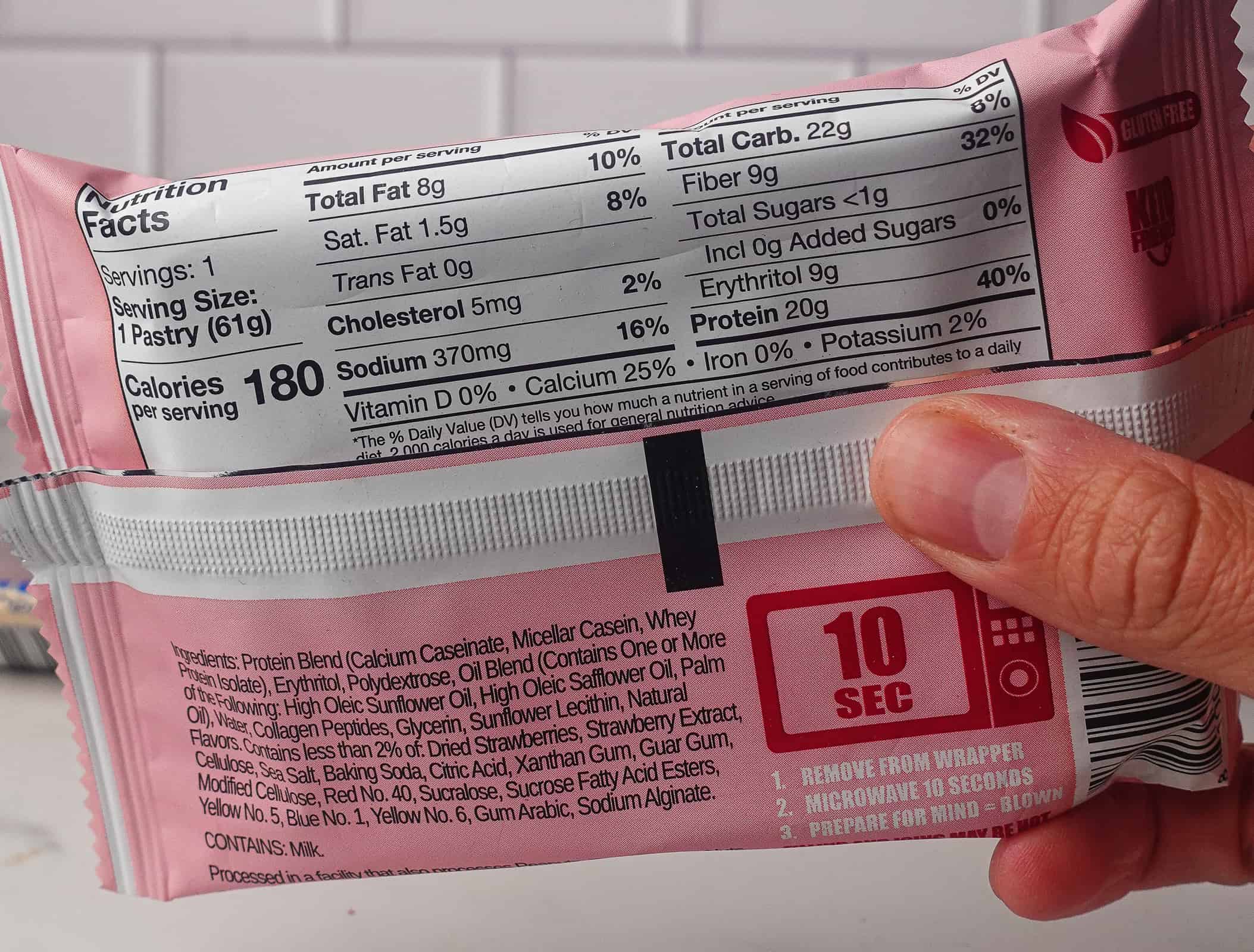 Tasty Pastry Nutrition Facts