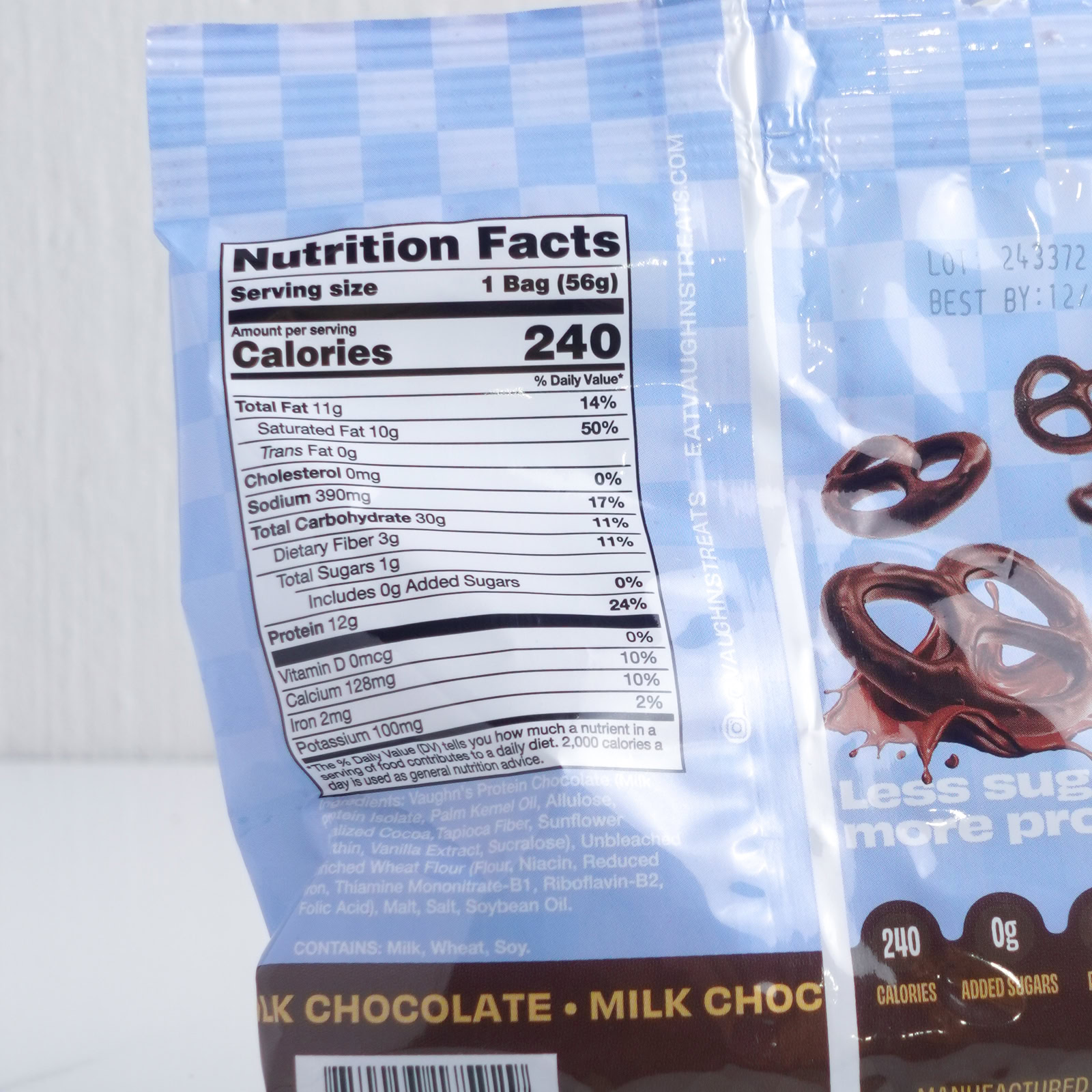 Vaughn's Chocolate Covered Protein Pretzels Nutrition Facts
