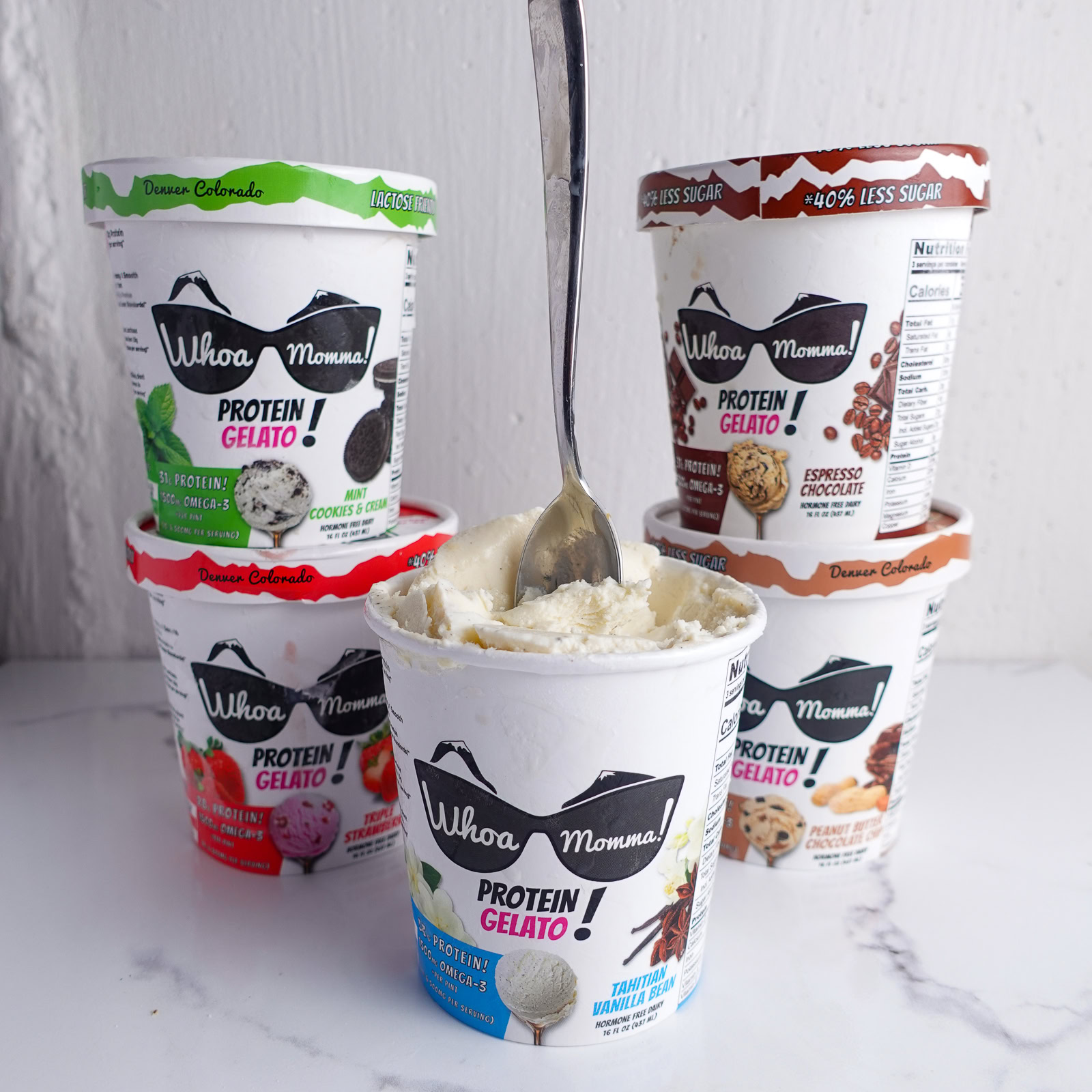 Whoa Momma protein gelato pints