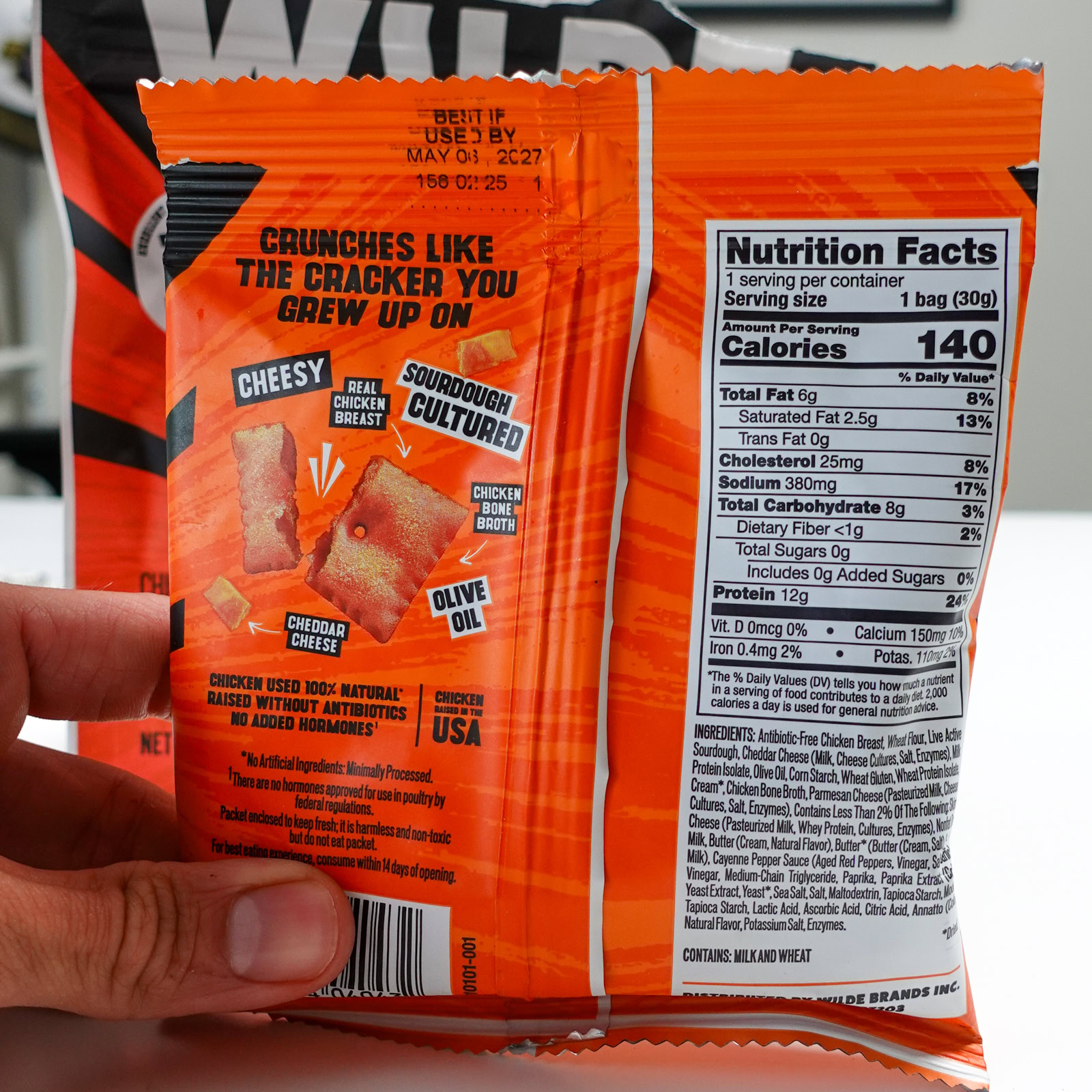 Wilde protein crackers macros & ingredients